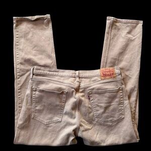 Levi’s 514 Straight Leg Jeans 36x32 Tan Khaki Beige Denim Men’s W36 L32 EUC